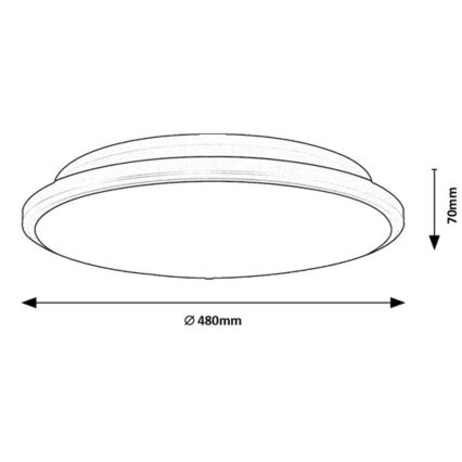 Rabalux - LED Plafondlamp LED/45W/230V 3000K zwart 48 cm