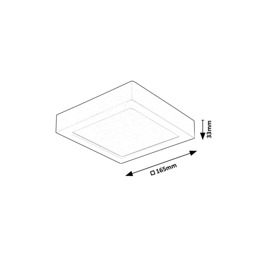 Rabalux - LED Plafondlamp LED/15W/230V 4000K 16x16 cm zwart