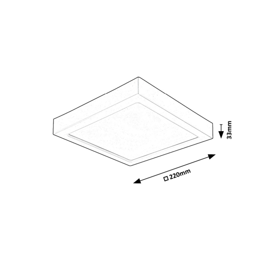 Rabalux - LED Plafondlamp LED/24W/230V 3000K 22x22 cm zwart