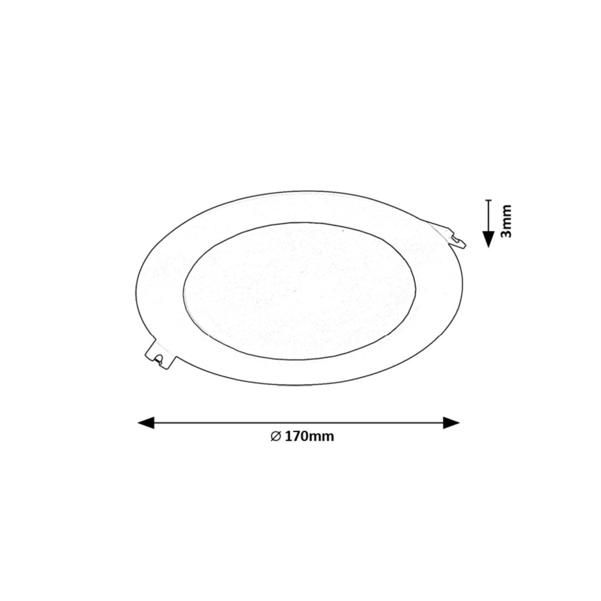 Rabalux - LED Hang plafondverlichting LED/12W/230V diameter 17 cm zwart