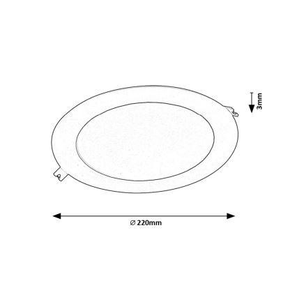 Rabalux - LED Hang plafondverlichting LED/18W/230V diameter 22 cm zwart
