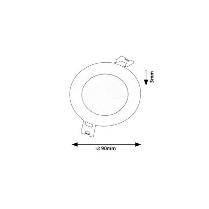 Rabalux - LED Hang plafondverlichting LED/3W/230V diameter 9 cm zwart