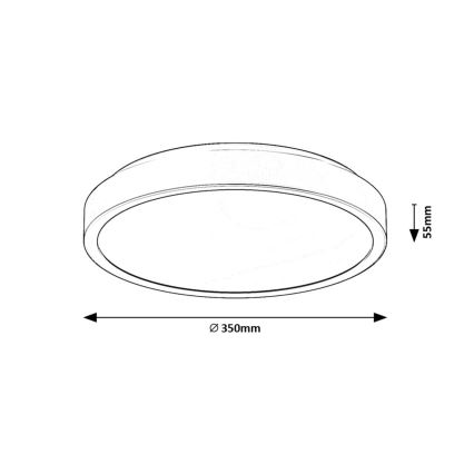 Rabalux - LED Badkamer plafondlamp LED/36W/230V IP44 4000K diameter 35 cm zwart