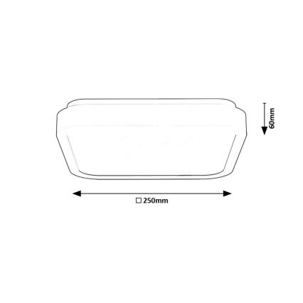 Rabalux - LED Badkamer plafondlamp LED/18W/230V IP44 4000K 25x25 cm wit