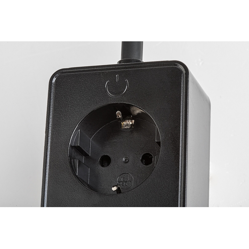 Rabalux - Dimbare zwarte LED-wandlamp LED/4W/230V met USB-poort voor in het stopcontact