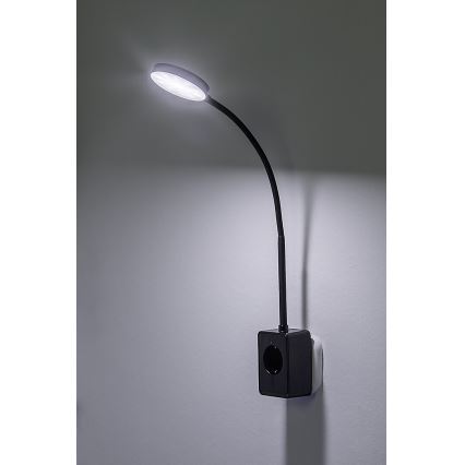 Rabalux - dimbare LED-wandlamp LED/4W/230V met USB-poort voor stopcontact 3000/4000/6000K zwart