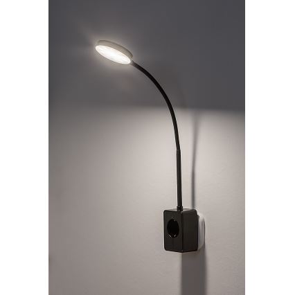 Rabalux - dimbare LED-wandlamp LED/4W/230V met USB-poort voor stopcontact 3000/4000/6000K zwart