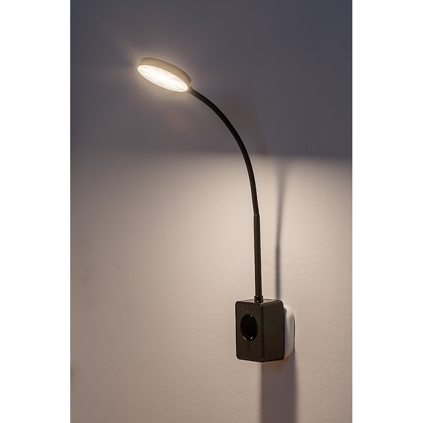 Rabalux - dimbare LED-wandlamp LED/4W/230V met USB-poort voor stopcontact 3000/4000/6000K zwart