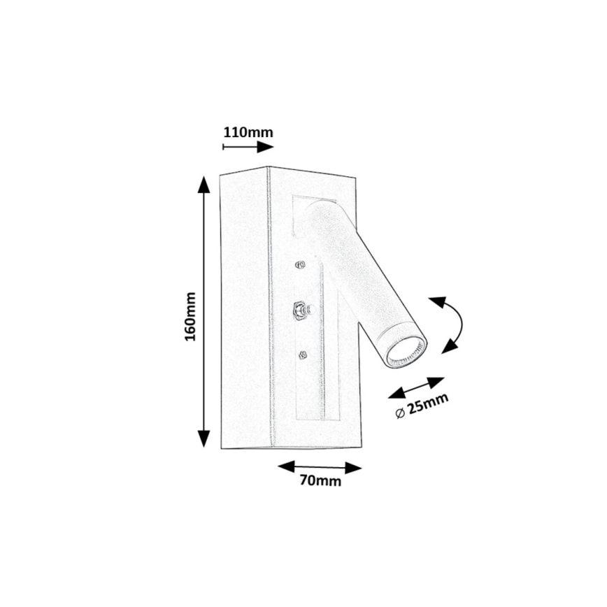 Rabalux - LED Wandspot LED/4W/230V zwart