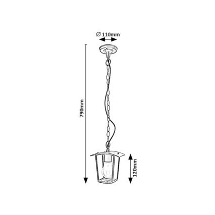 Rabalux - Hanglamp aan een ketting voor Buiten 1xE27/15W/230V IP44