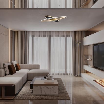Rabalux - Dimbare LED Plafondlamp LED/70W/230V 3000/4000/6000K zwart + afstandsbediening