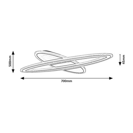 Rabalux - Dimbare LED Plafondlamp LED/70W/230V 3000/4000/6000K zwart + afstandsbediening