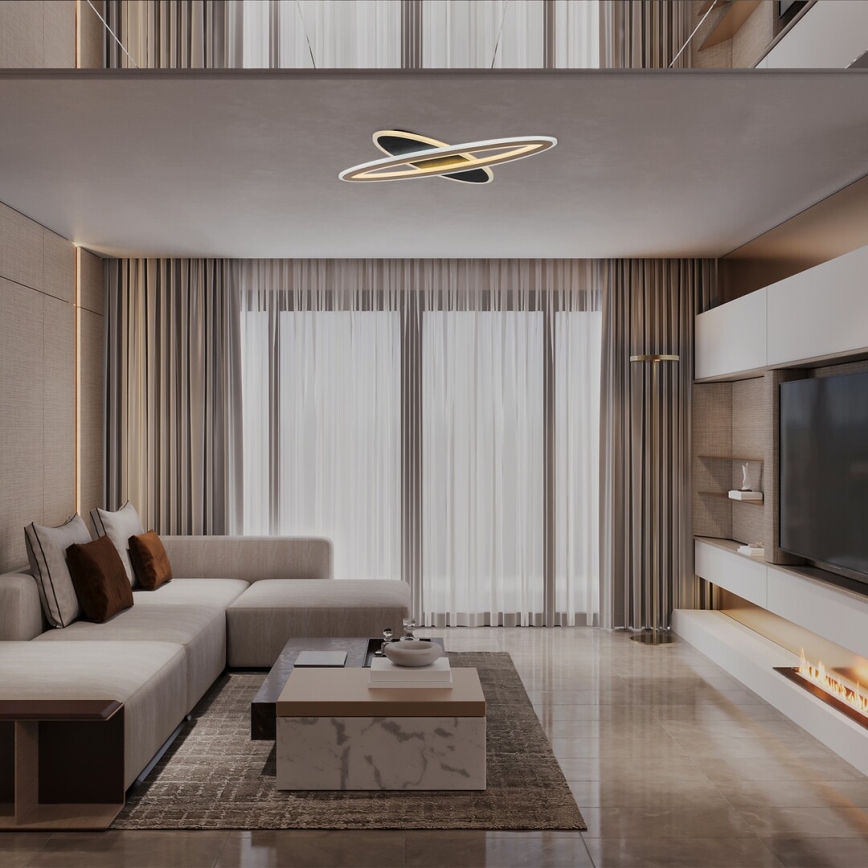 Rabalux - LED-dimbare plafondlamp LED/70W/230V 3000/4000/6000K zwart + afstandsbediening Ø 70 cm