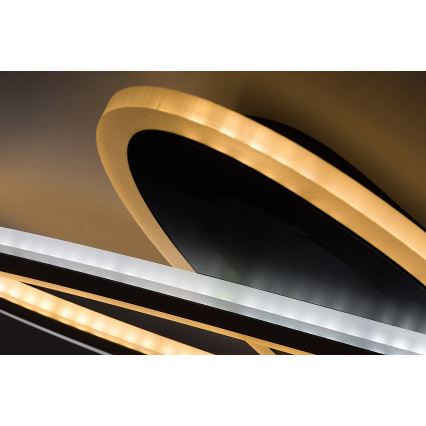 Rabalux - LED-dimbare plafondlamp LED/70W/230V 3000/4000/6000K zwart + afstandsbediening Ø 70 cm