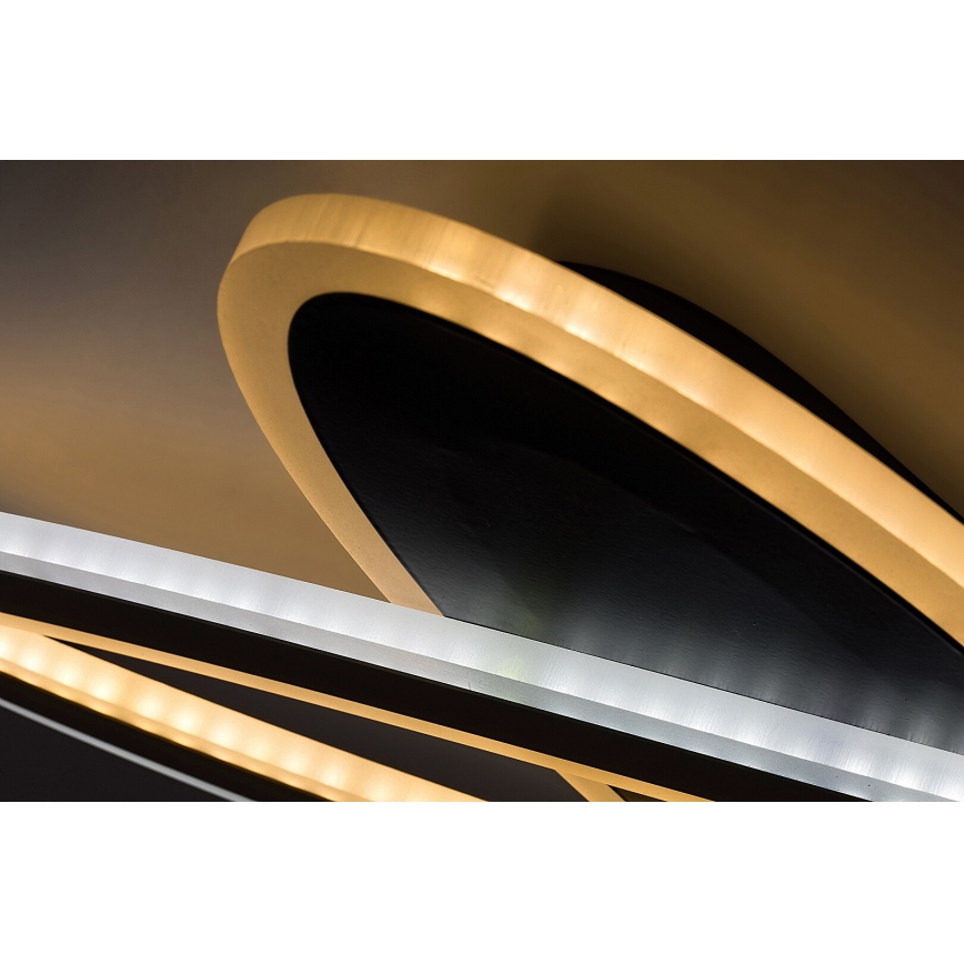 Rabalux - LED-dimbare plafondlamp LED/70W/230V 3000/4000/6000K zwart + afstandsbediening Ø 70 cm