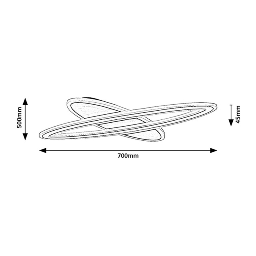 Rabalux - LED-dimbare plafondlamp LED/70W/230V 3000/4000/6000K zwart + afstandsbediening Ø 70 cm