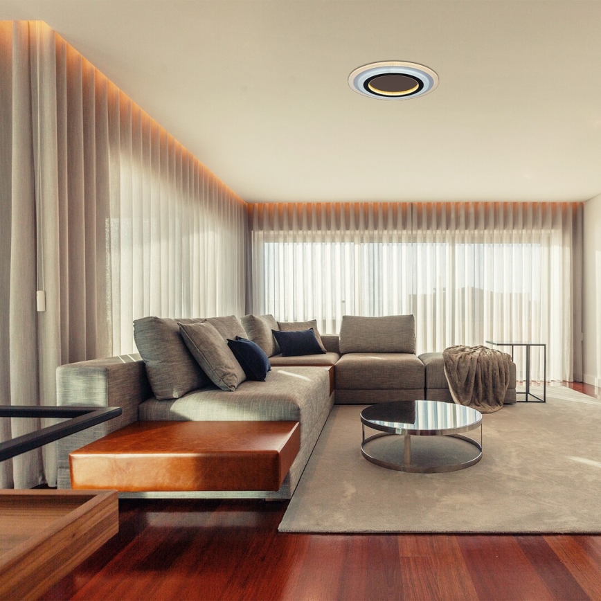 Rabalux - Dimbare LED Plafondlamp LED/56W/230V 3000/4000/6000K mat chroom/zwart + afstandsbediening
