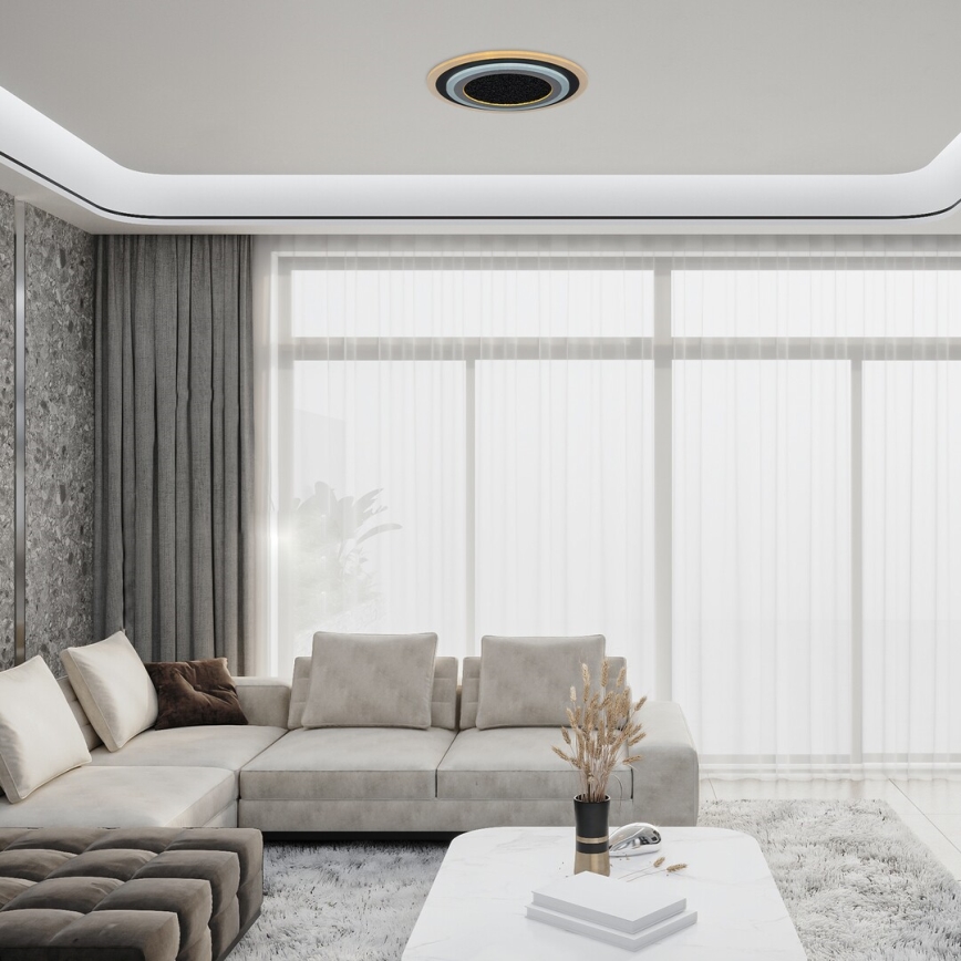 Rabalux - LED dimbare plafondlamp LED/56W/230V 3000/4000/6000K zwart + afstandsbediening Ø 45 cm