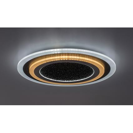 Rabalux - LED dimbare plafondlamp LED/56W/230V 3000/4000/6000K zwart + afstandsbediening Ø 45 cm