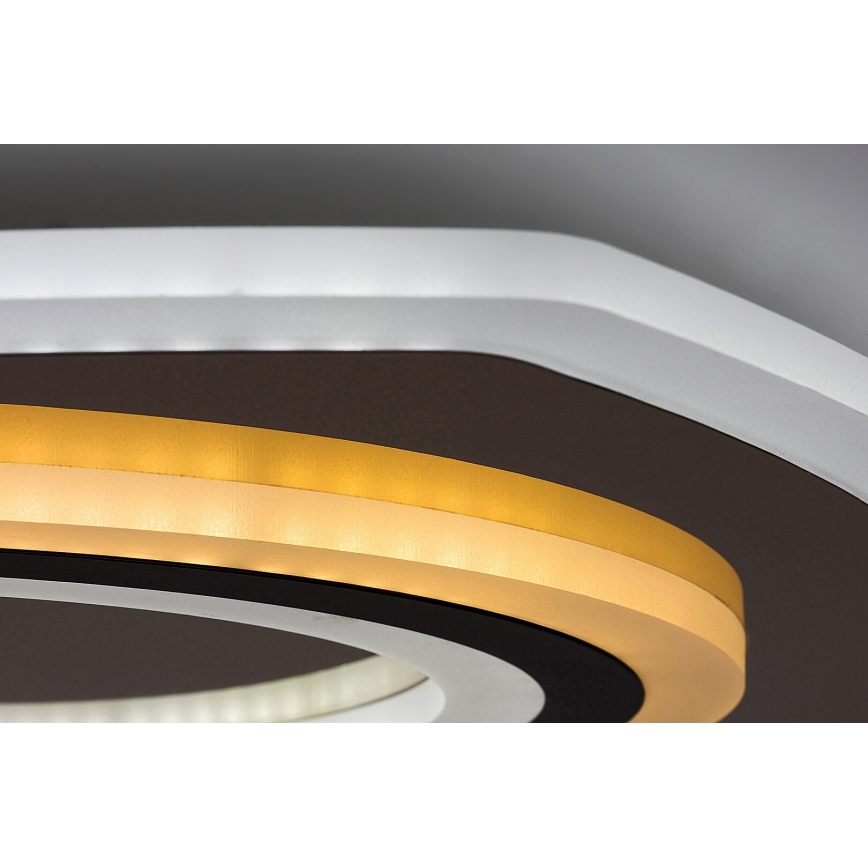 Rabalux - LED Dimbare plafondlamp LED/60W/230V 3000/4000/6000K mat chroom/zwart + afstandsbediening 48x48 cm