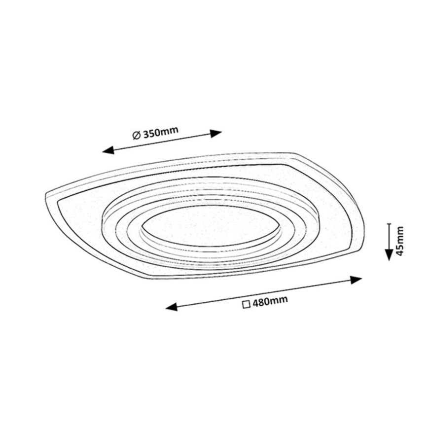 Rabalux - Dimbare LED-plafondlamp LED/60W/230V 3000/4000/6000K mat chroom + afstandsbediening 48x48 cm