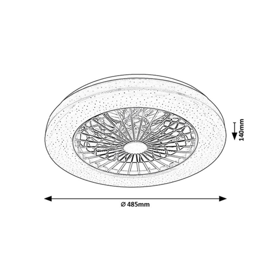 Rabalux - LED Dimbare plafondlamp met ventilator LED/48W/230V 3000-6500K + afstandsbediening