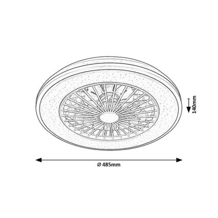 Rabalux - LED Dimbare plafondlamp met ventilator LED/48W/230V 3000-6500K + afstandsbediening