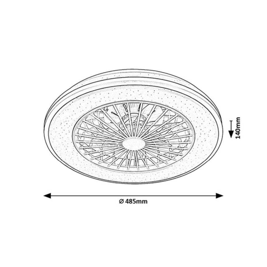 Rabalux - LED Dimbare plafondlamp met ventilator LED/48W/230V 3000-6500K + afstandsbediening
