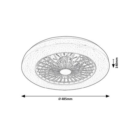 Rabalux - LED RGB Dimbare plafondlamp met ventilator LED/48W/230V 3000-6500K + afstandsbediening