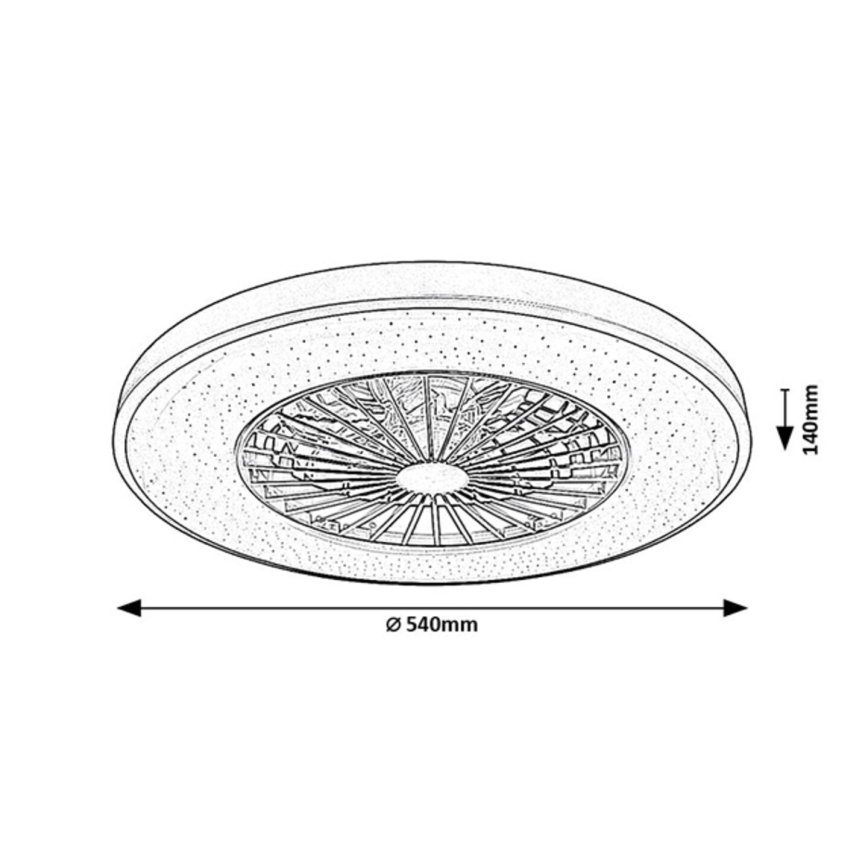 Rabalux - LED Dimbare plafondlamp met ventilator LED/72W/230V 3000-6500K + afstandsbediening