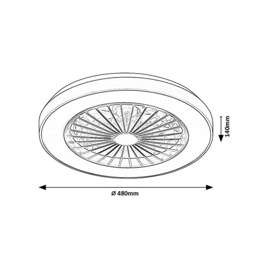 Rabalux - LED Dimbare plafondlamp met ventilator LED/40W/230V 3000/4000/6000K Wi-Fi + afstandsbediening