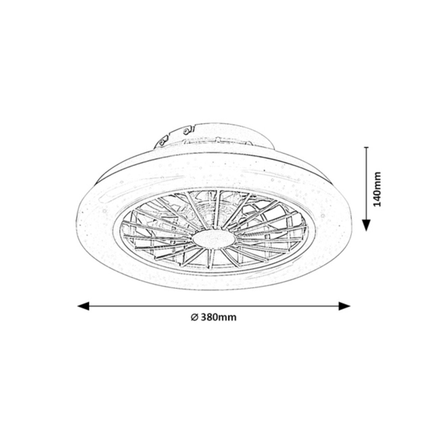 Rabalux - LED-dimbare plafondlamp met ventilator LED/24W/230V 3000-6500K + afstandsbediening