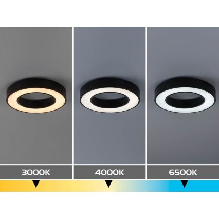 Rabalux - LED plafondlamp LED/24W/230V 3000/4000/6500K Ø 40 cm zwart