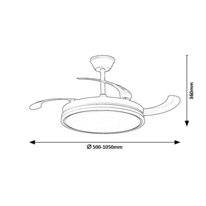 Rabalux - Dimbare LED-plafondlamp met ventilator LED/60W/230V 3000-6500K + afstandsbediening