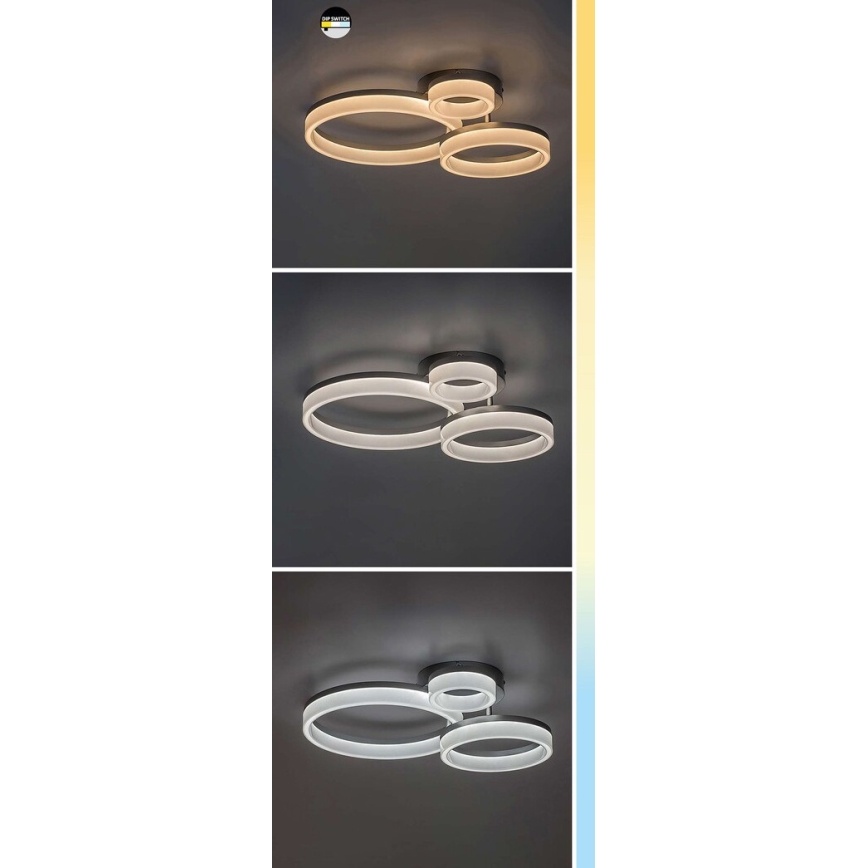 Rabalux - LED-plafondlamp LED/24W/230V 3000/4000/6500K 38x51 cm mat chroom