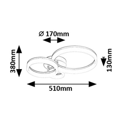 Rabalux - LED-plafondlamp LED/24W/230V 3000/4000/6500K 38x51 cm mat chroom