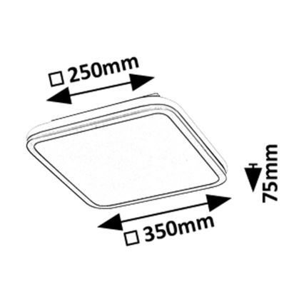 Rabalux - LED RGB dimbare plafondlamp LED/43W/230V 3000-6500K + afstandsbediening 35x35 cm
