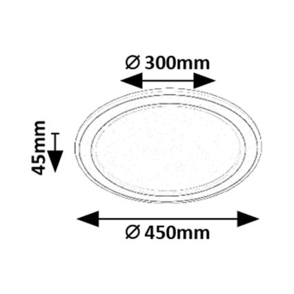 Rabalux - Dimbare LED RGB plafondlamp LED/22W/230V 3000-6500K + afstandsbediening