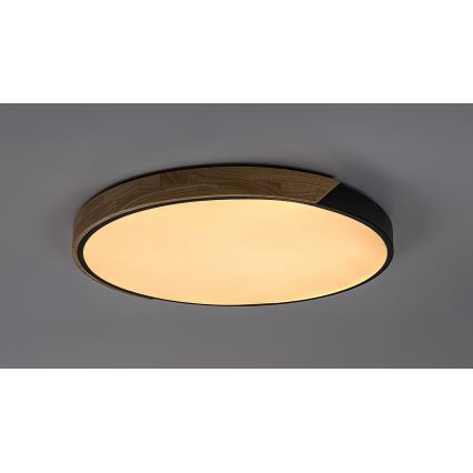 Rabalux - LED-plafondlamp, 42W, 230V, 3000/4000/6500K, zwart/eiken, Ø 41 cm