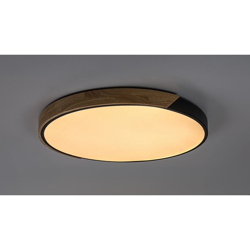 Rabalux - LED-plafondlamp, 42W, 230V, 3000/4000/6500K, zwart/eiken, Ø 41 cm