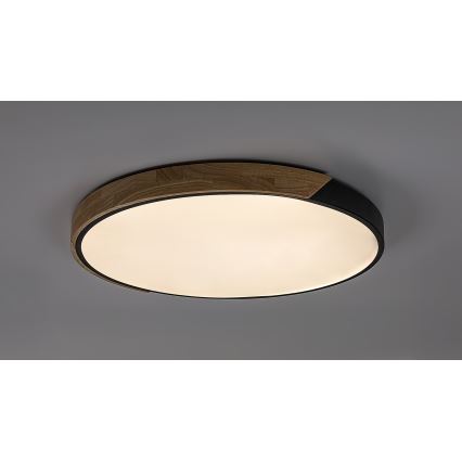 Rabalux - LED-plafondlamp, 42W, 230V, 3000/4000/6500K, zwart/eiken, Ø 41 cm