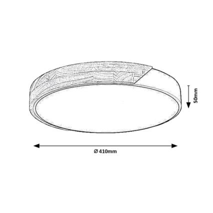 Rabalux - LED-plafondlamp, 42W, 230V, 3000/4000/6500K, zwart/eiken, Ø 41 cm