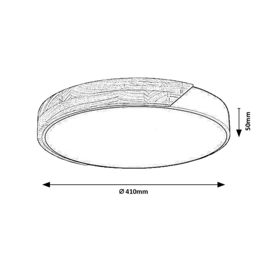 Rabalux - LED-plafondlamp, 42W, 230V, 3000/4000/6500K, zwart/eiken, Ø 41 cm