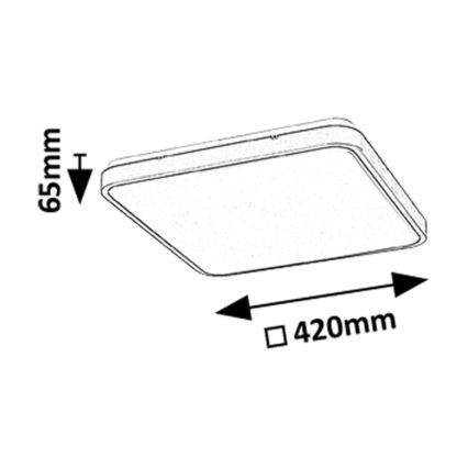 Rabalux - LED Badkamer plafondlamp LED/36W/230V 3000/4000/6000K IP44 42x42 cm zwart