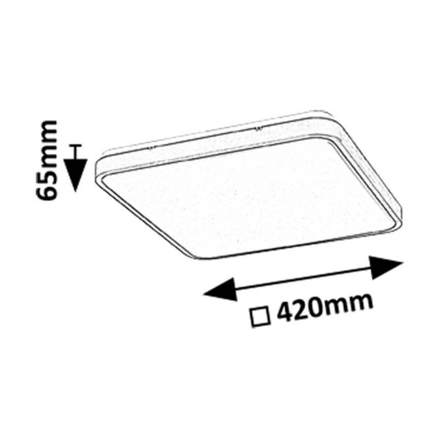 Rabalux - LED Dimbare badkamer plafondverlichting LED/36W/230V 3000-6000K IP44 42x42 cm zwart + afstandsbediening