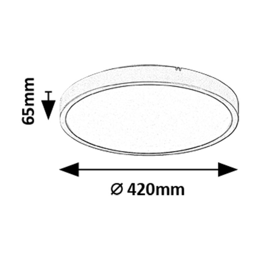 Rabalux - LED Badkamer plafondlamp LED/36W/230V 3000/4000/6000K IP44 diameter 42 cm zwart