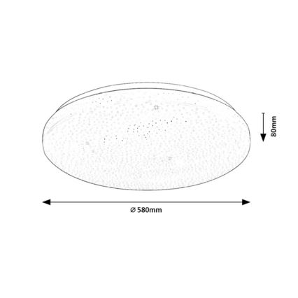 Rabalux - Dimbare LED-plafondlamp, 60 W, 230 V, 3000–6500 K, Ø 58 cm, met afstandsbediening