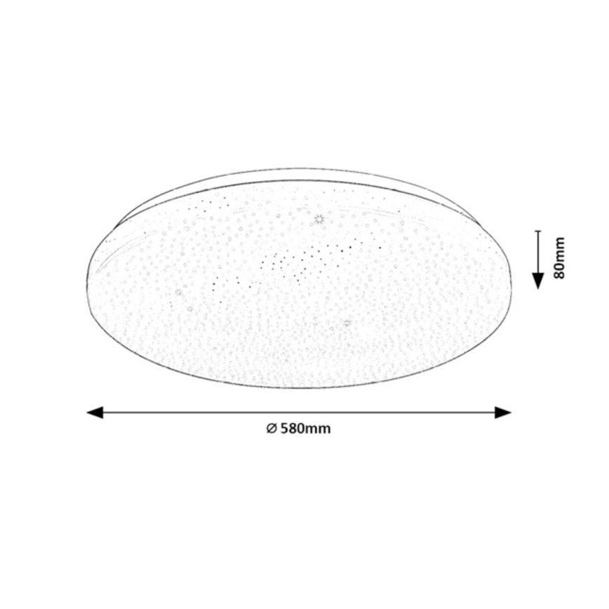 Rabalux - Dimbare LED-plafondlamp, 60 W, 230 V, 3000–6500 K, Ø 58 cm, met afstandsbediening