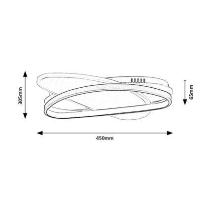 Rabalux - Dimbare LED plafondlamp LED/57W/230V 3000-6000K 45x30,5 cm + afstandsbediening