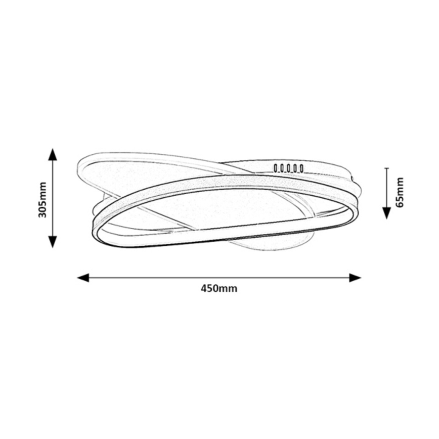 Rabalux - Dimbare LED plafondlamp LED/57W/230V 3000-6000K 45x30,5 cm + afstandsbediening